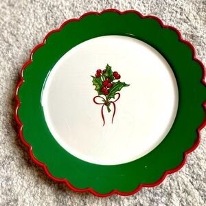 Vintage Global Designs Connections Kate Willams Plate Christmas Holly